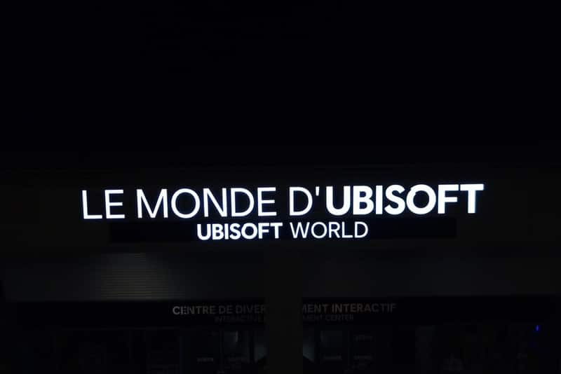 Ubisoft World backlit sign